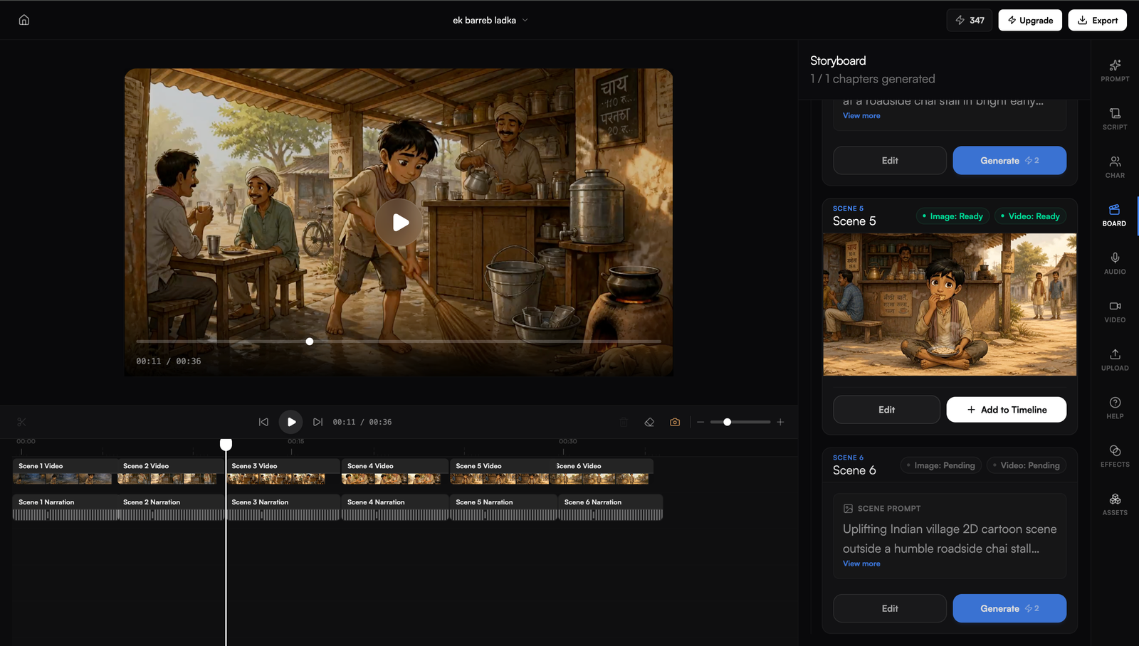 Autodraft AI Dashboard and Storyboard Tool
